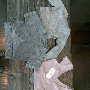 3 Halara cropped workout tops